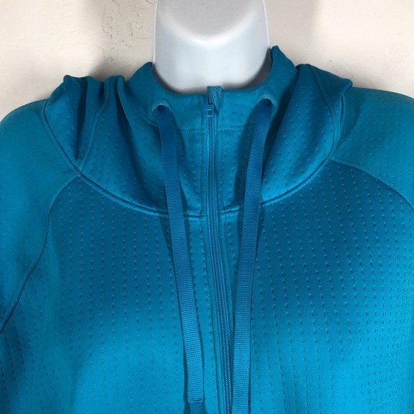 Athleta blue half zip hooded sweatshirt size large - Picture 2 of 13